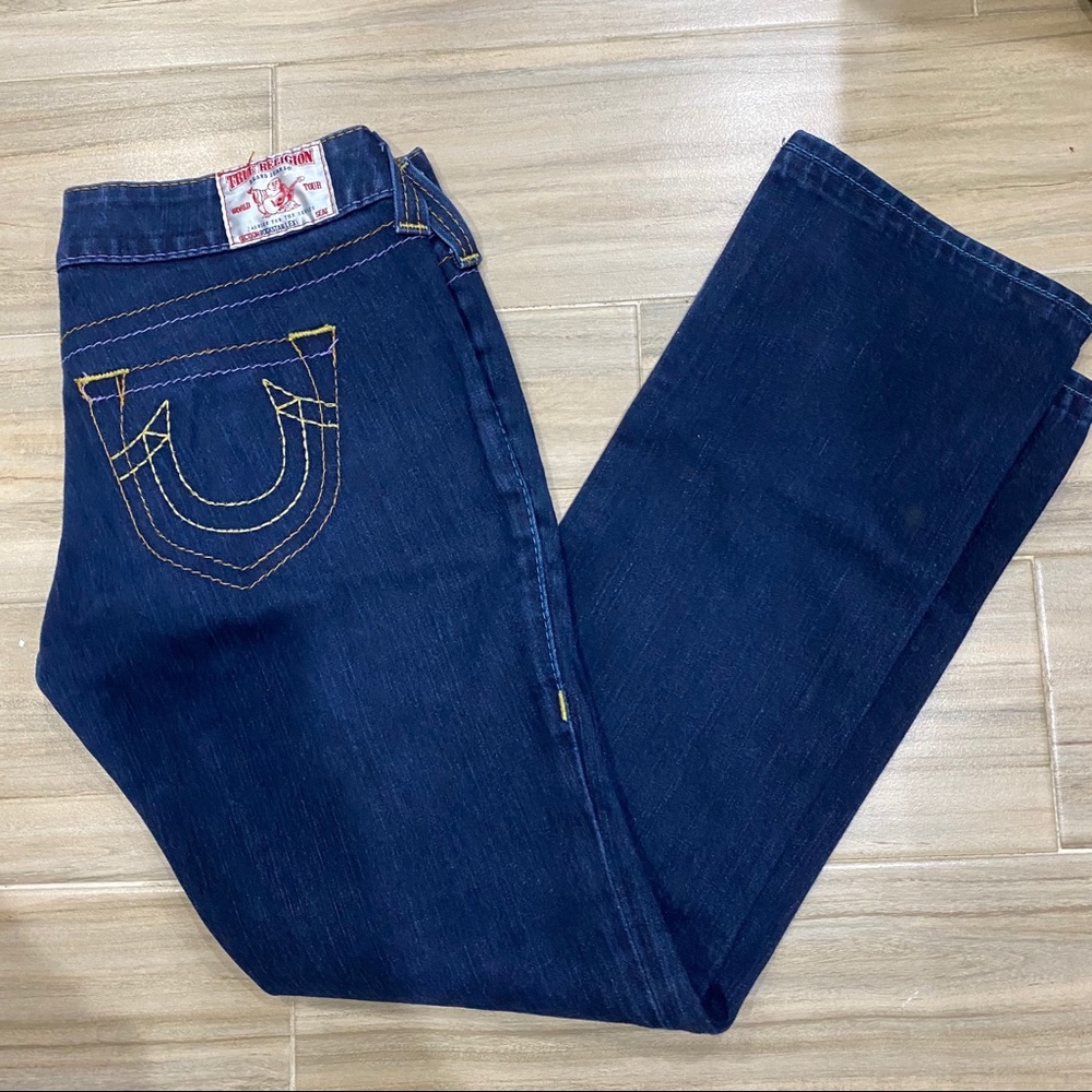 True Religion Straight Leg Dark Denim Jeans